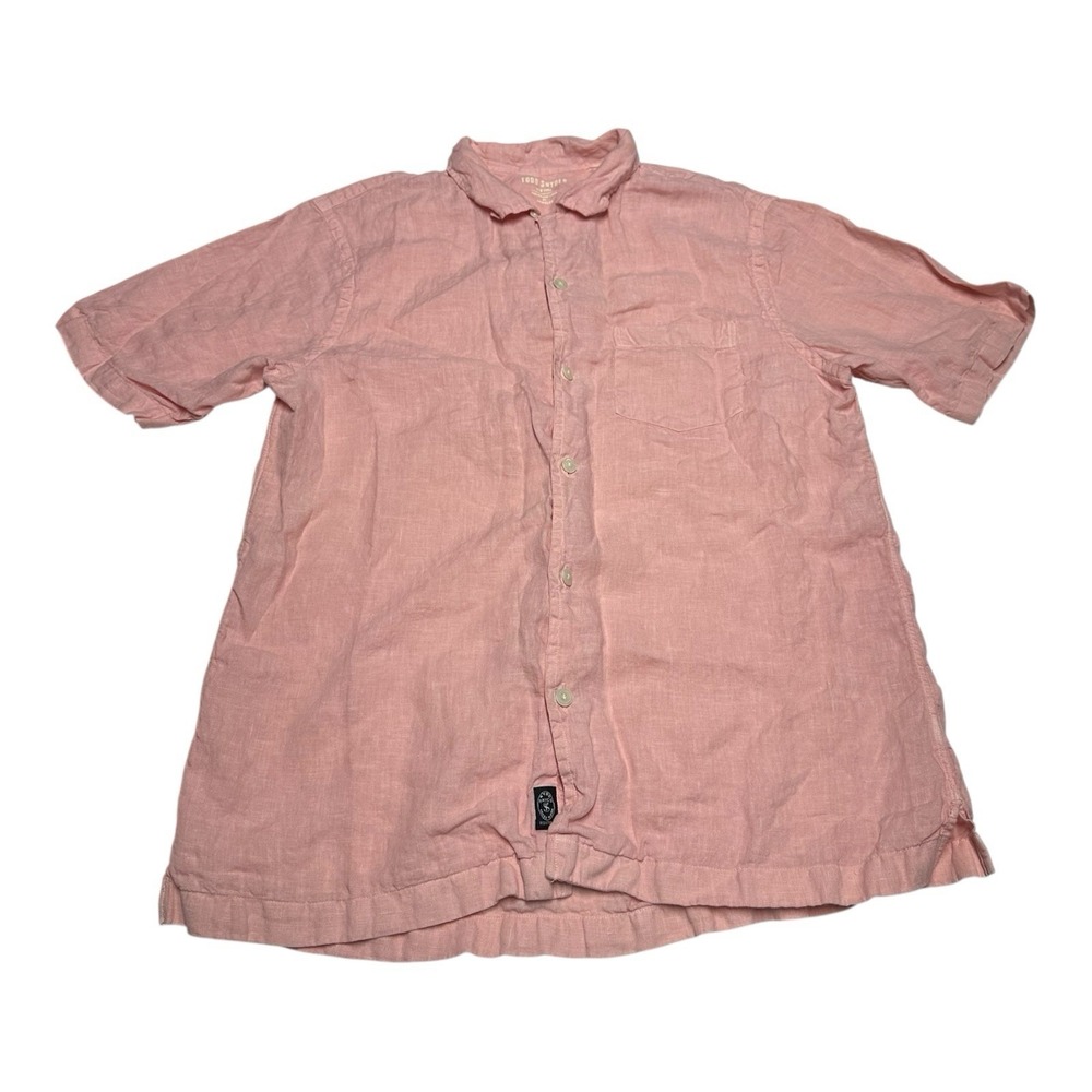 Todd Snyder Shirt Mens Sz M Pink Short Sleeve Button Up‎ Portuguese Linen